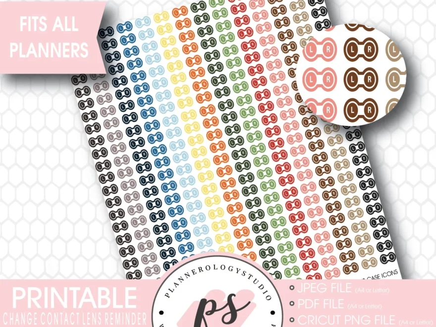 Contact Lens Case Change Contact Lens Reminder Icon Printable