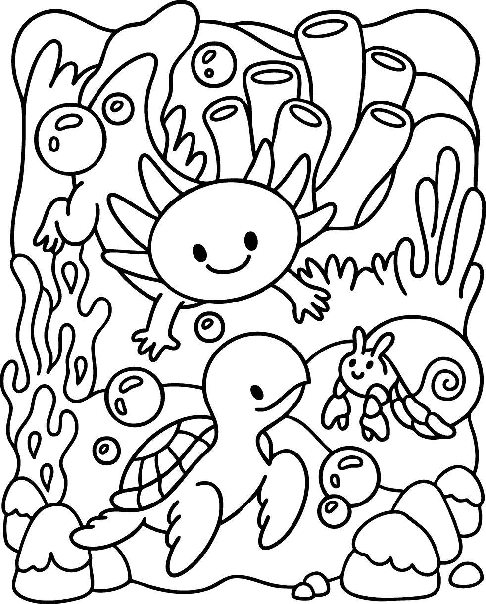 Coral Coast Cute Coloring Page