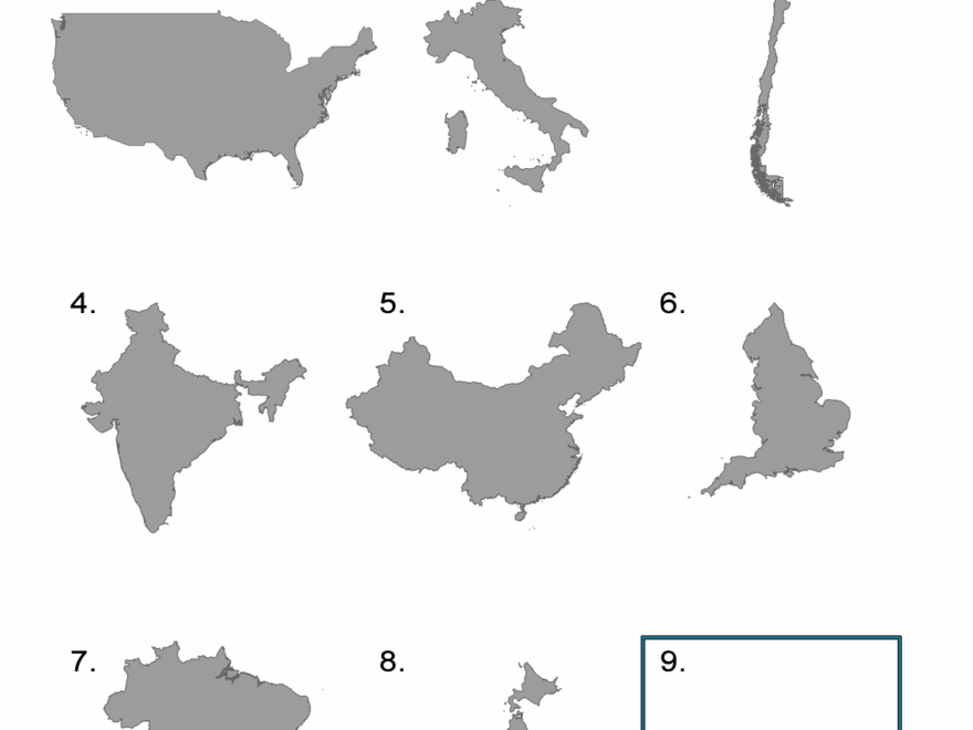 Country Border Outlines Game ALL ESL
