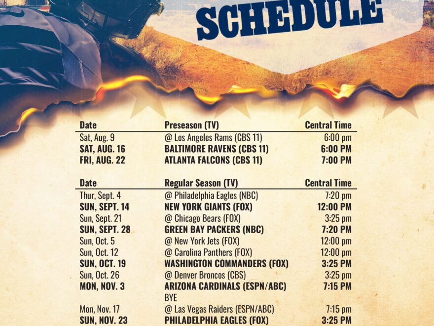 Cowboys 2025 Schedule Dallas Cowboys Dallascowboys