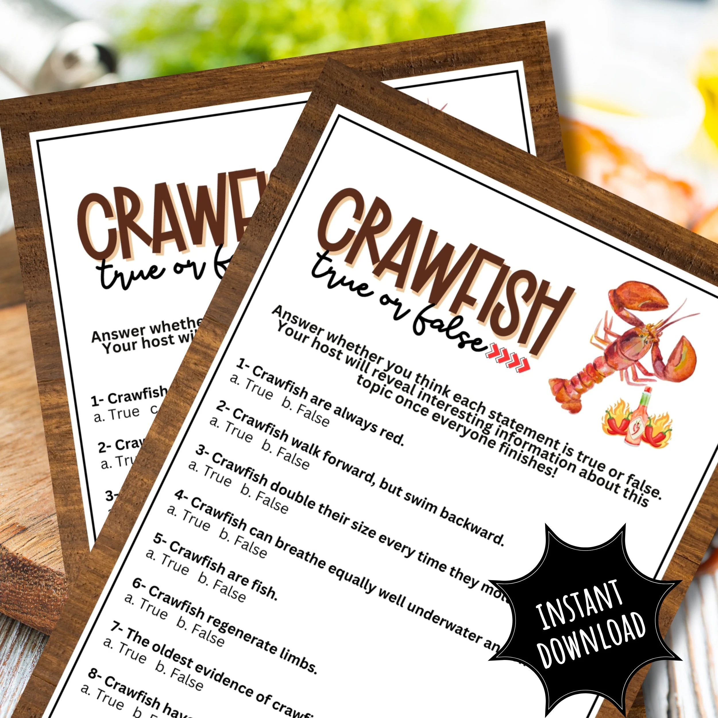 Crawfish Boil Trivia Game True Or False Party Game digital Download Etsy Crawfish Boil Trivia Game True Or False Party Game digital Download Etsy
