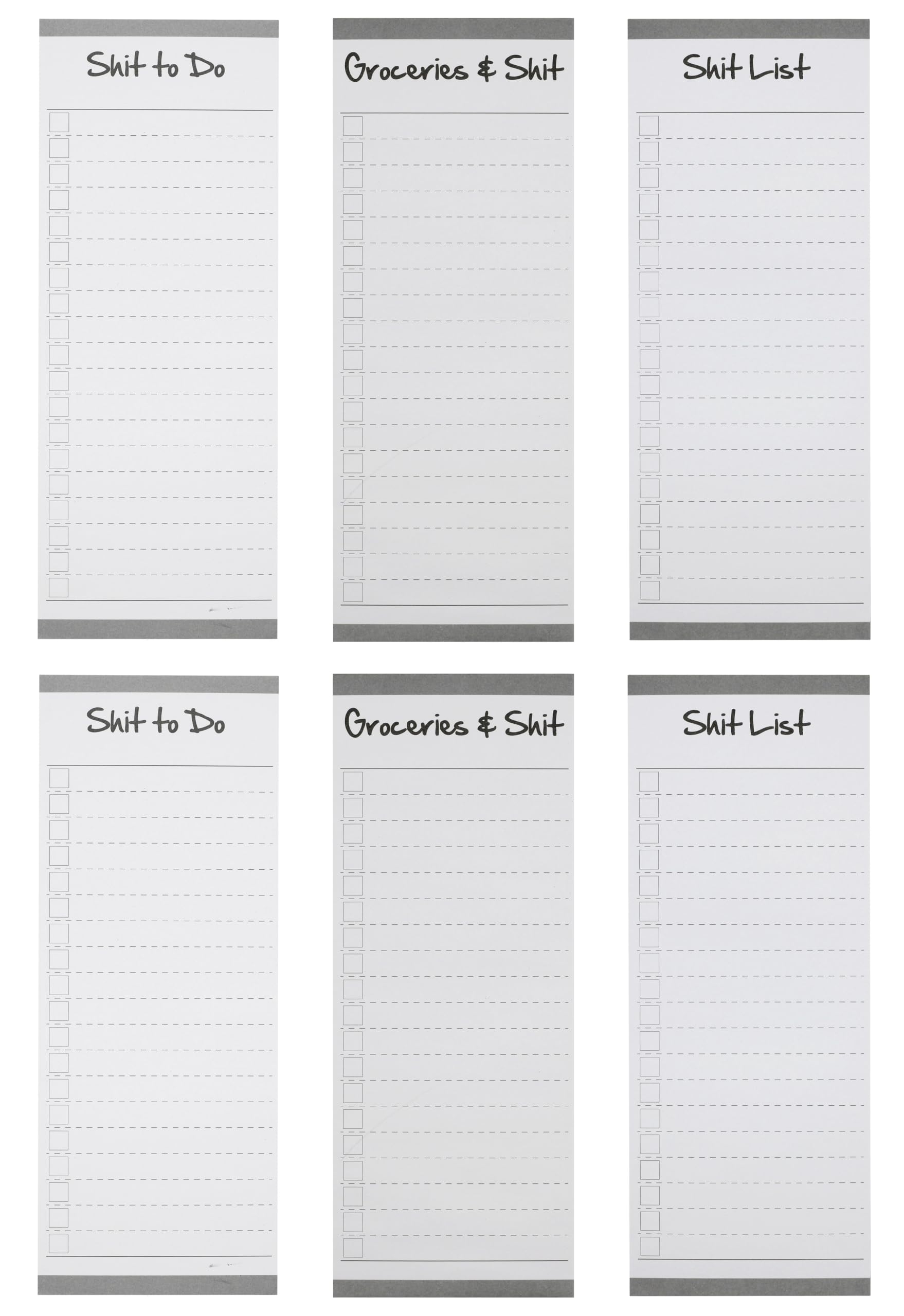 Creative Hobbies Grocery List Magnet Pad For Fridge 6 Pack Of Vibrant Note Pads With Full Magnetic Back And 60 Sheets Each Funny 0816682029259 Amazon Office Products