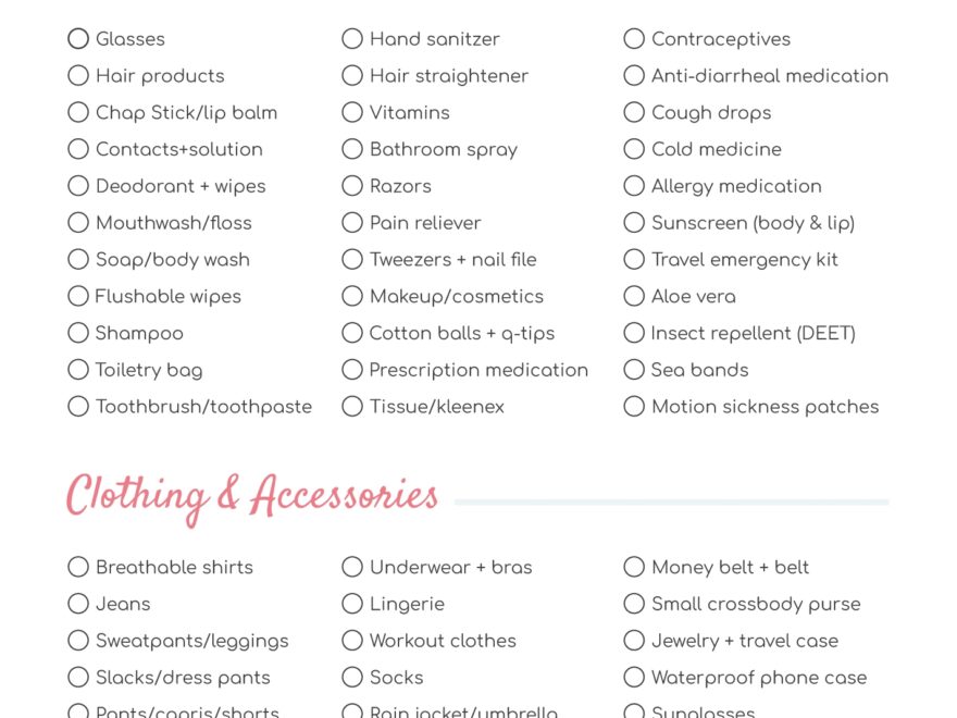 Cruise Vacation Packing List Free Google Docs Template Gdoc io