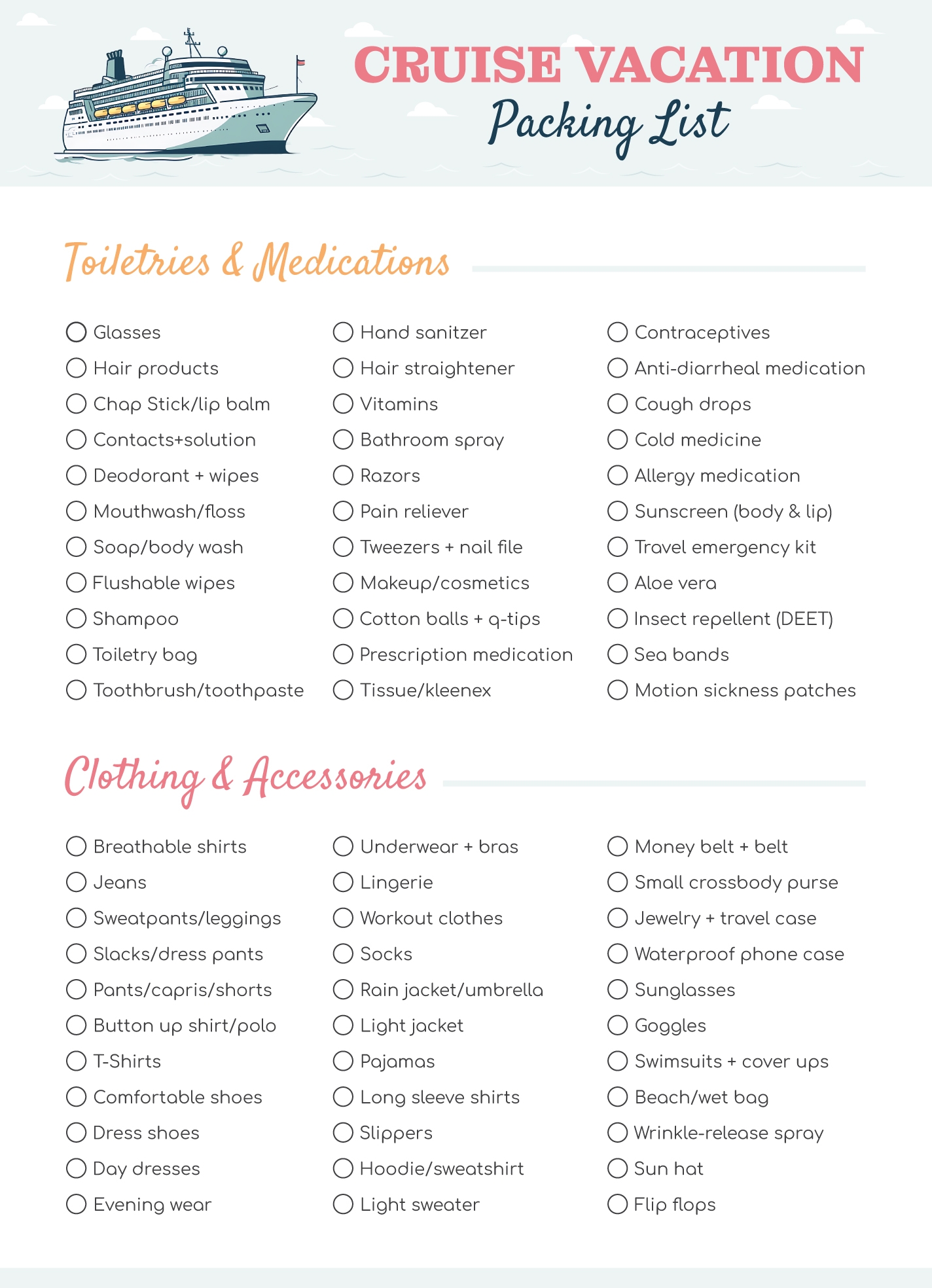 Cruise Vacation Packing List Free Google Docs Template Gdoc io Cruise Vacation Packing List Free Google Docs Template Gdoc io