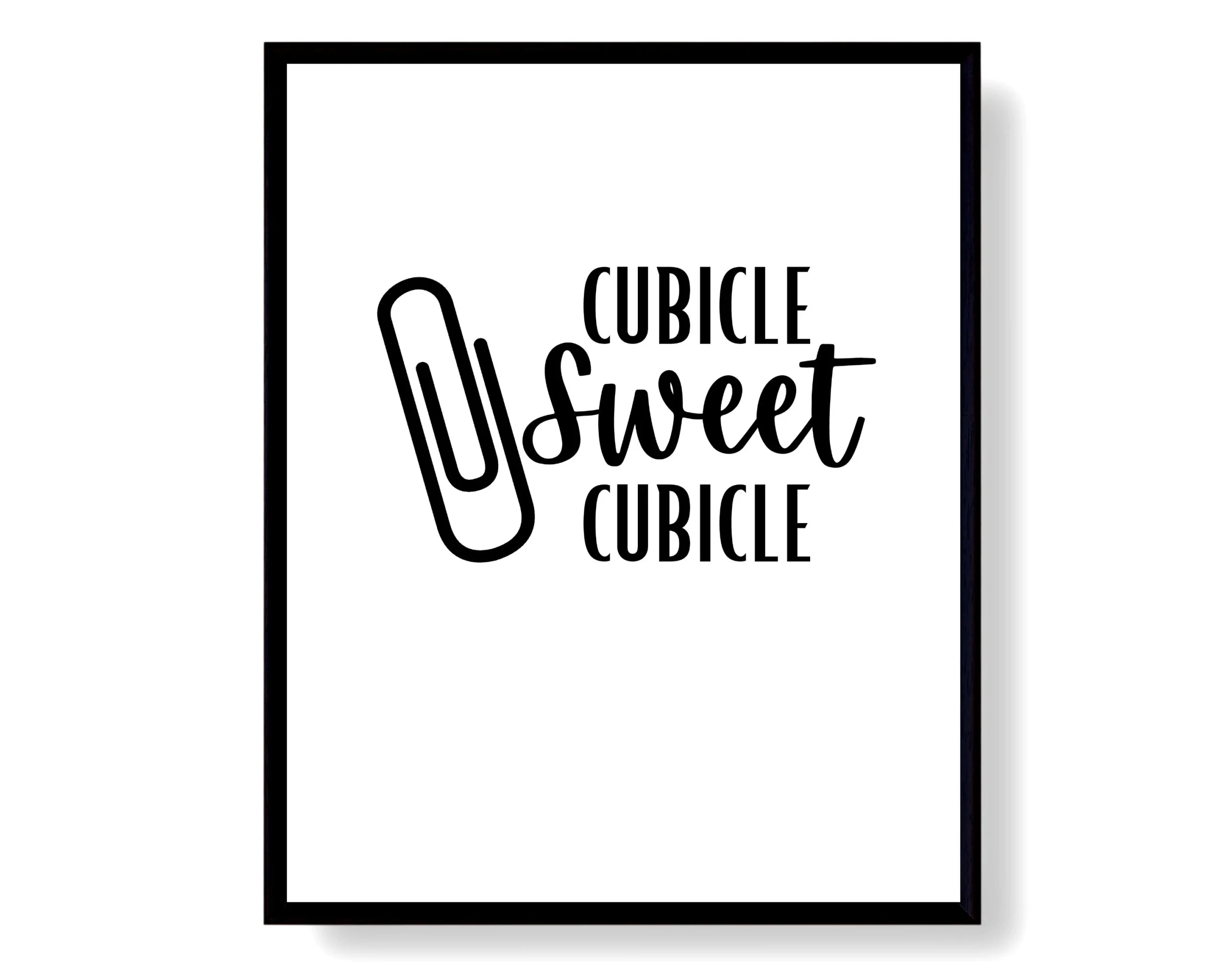 Cubicle Sweet Cubicle Decor Printable Quote Sign Cute Office 