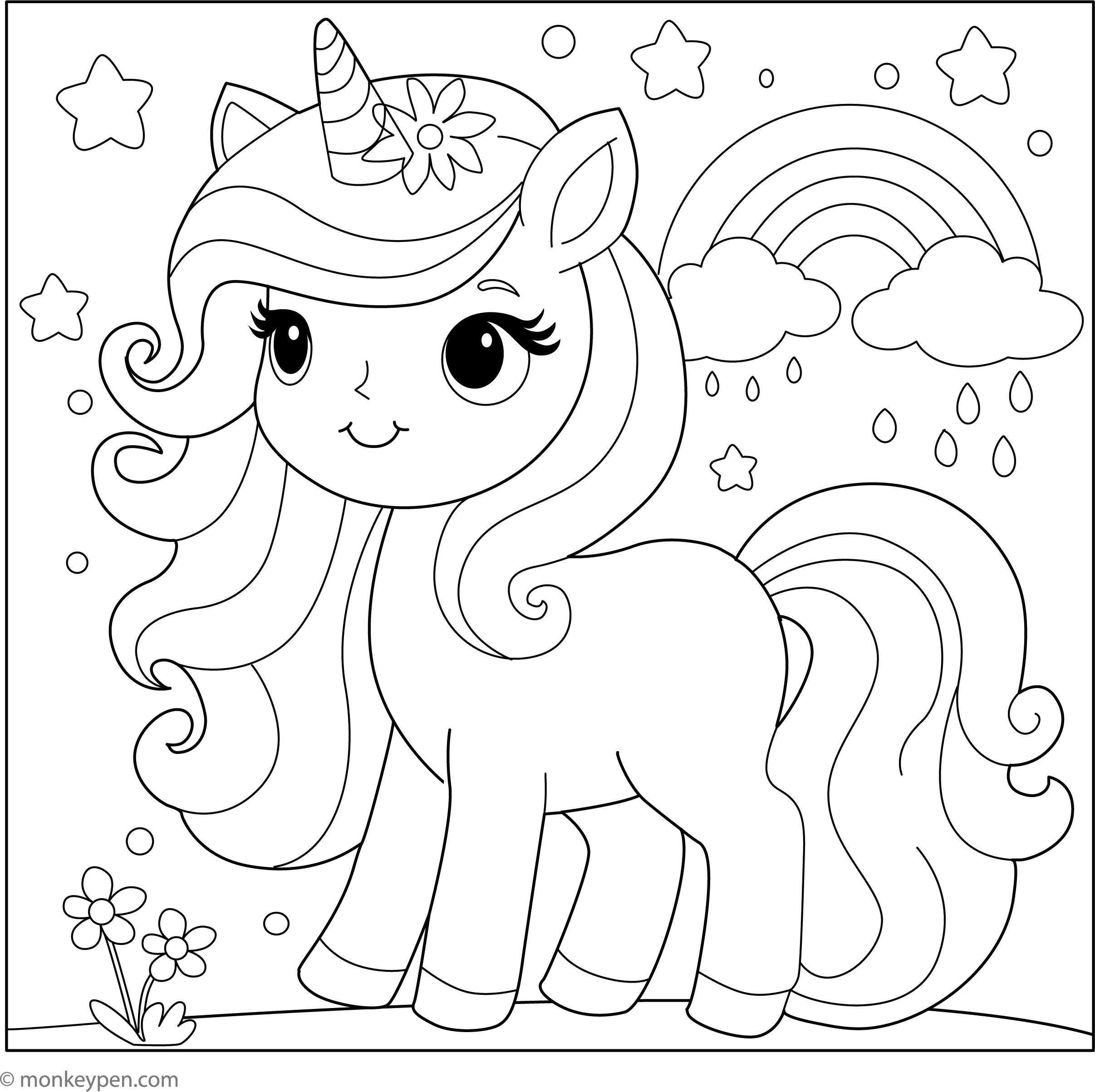 Cute Unicorn Coloring Page Cute Unicorn Coloring Page