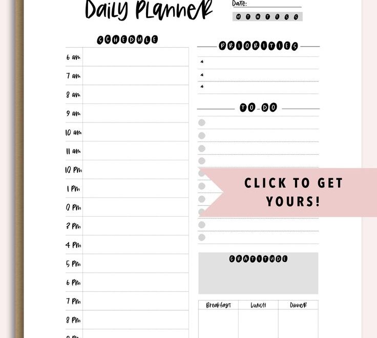 Daily Planner Printable Daily Planner PDF