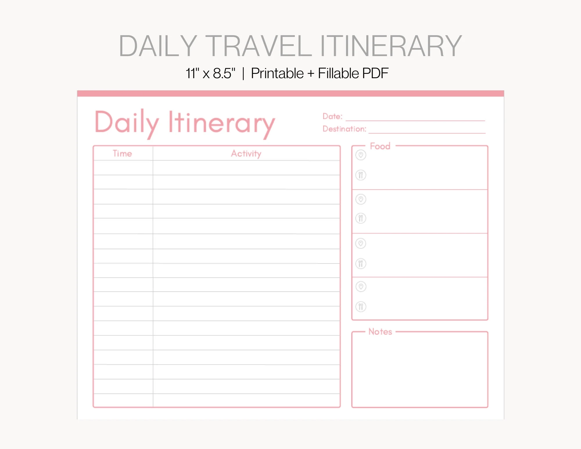 Daily Travel Itinerary Template Trip Itinerary Planner Printable Fillable Trip Planner Vacation Planner Fillable Light Pink Planner Etsy Daily Travel Itinerary Template Trip Itinerary Planner Printable Fillable Trip Planner Vacation Planner Fillable Light Pink Planner Etsy