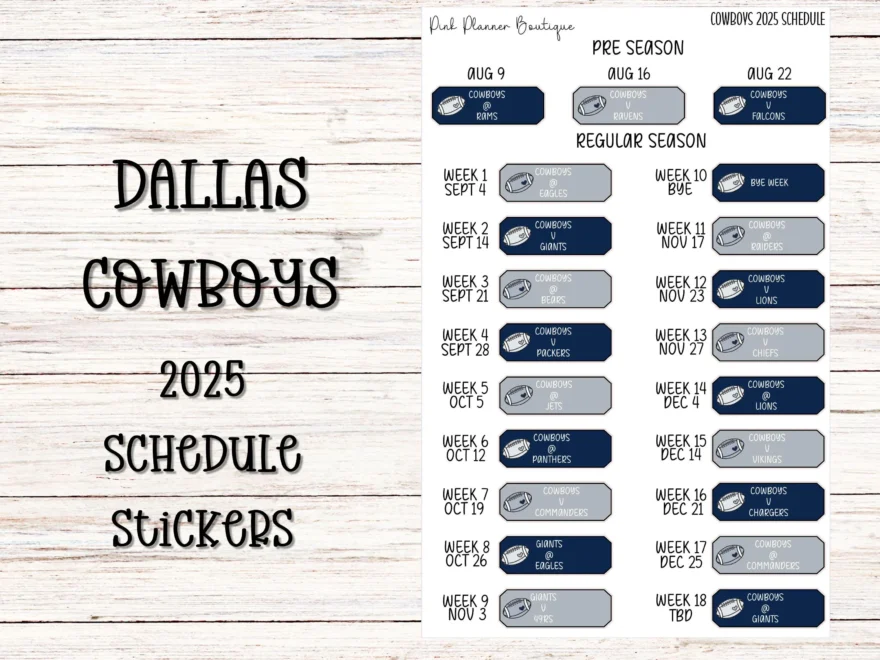 Dallas Cowboys Planner Stickers Etsy