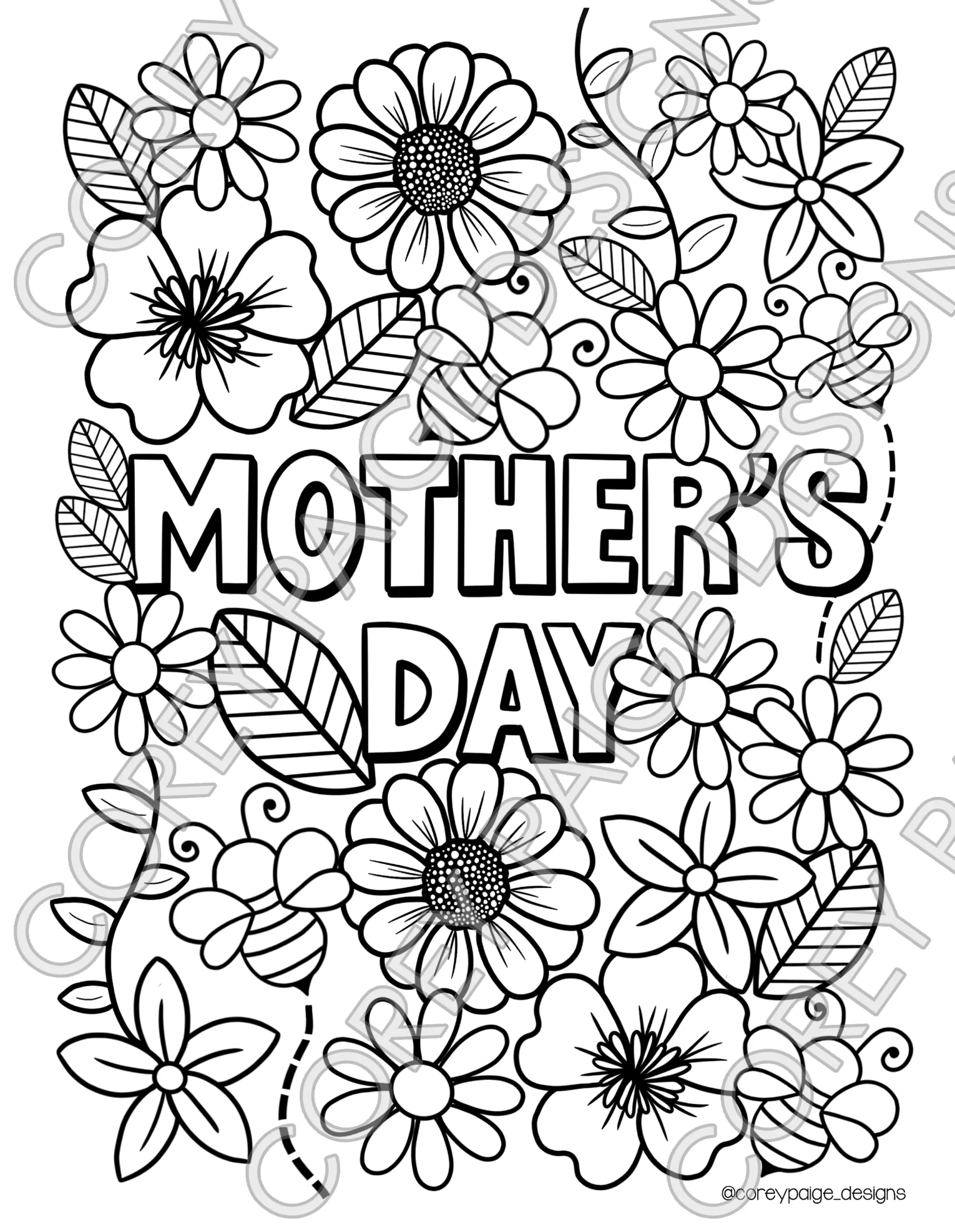 Mothers Day Printable Coloring Sheet Mothers Day Printable Coloring Sheet