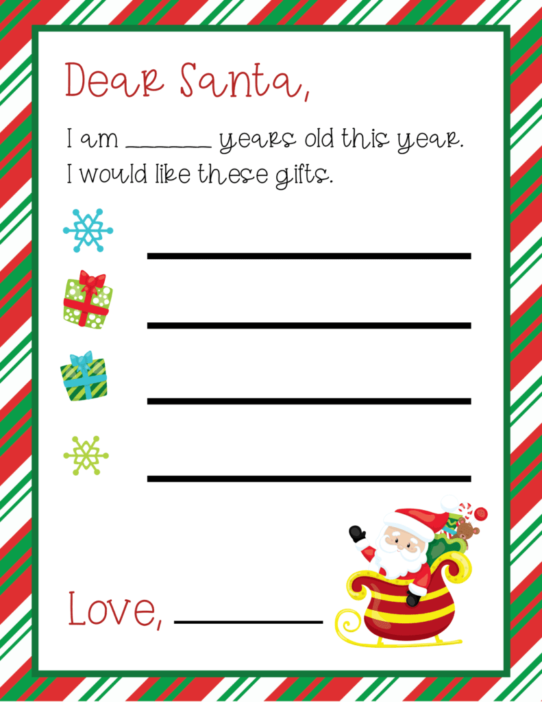 Dear Santa Wish List Printable Free Downloadable Template For 