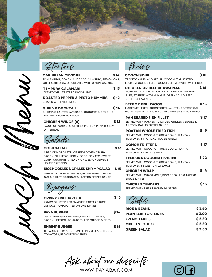 Dining Paya Bay Resort Roatan Honduras