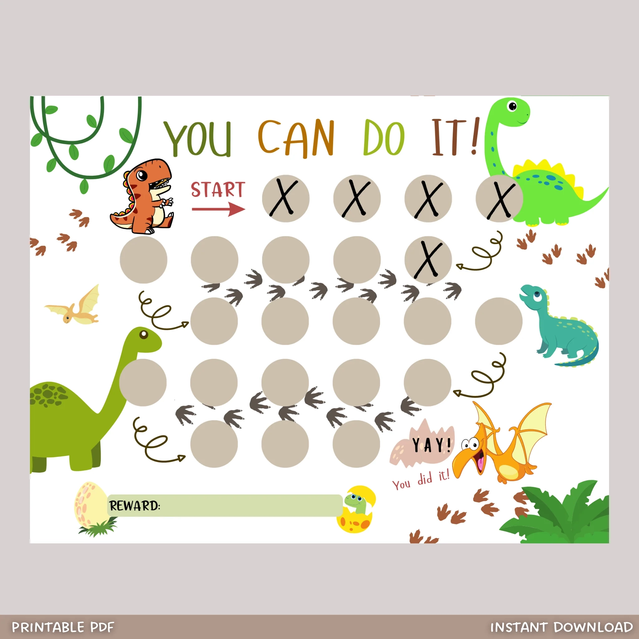Dinosaur Reward Chart Free Printable