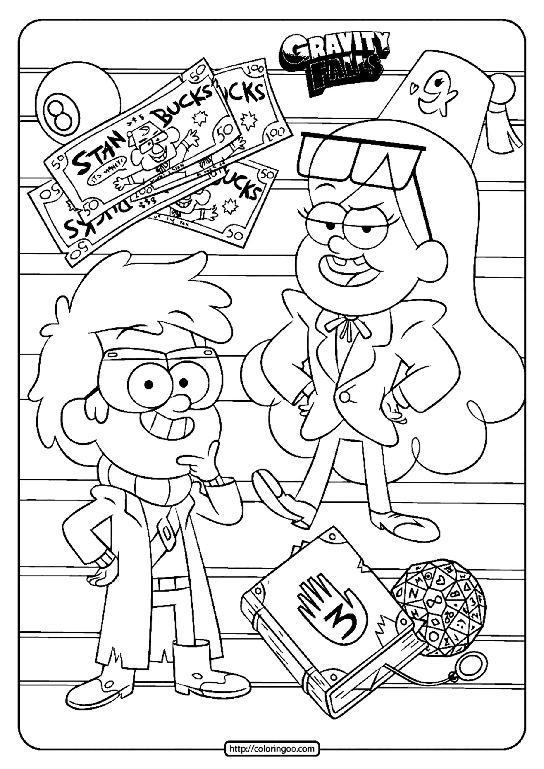 Gravity Falls Printable Coloring Sheets