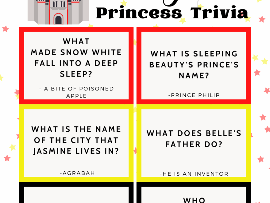 Disney Princess Trivia Quiz Questions FREE PRINTABLE The Life