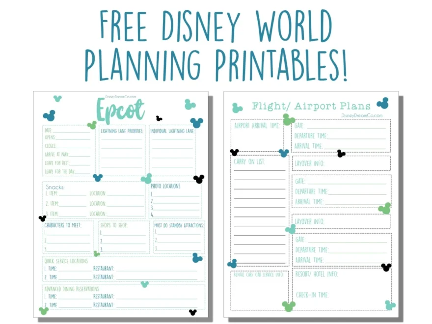 Disney World FREE Planning Printables Disney World Planner Disney Dream Co
