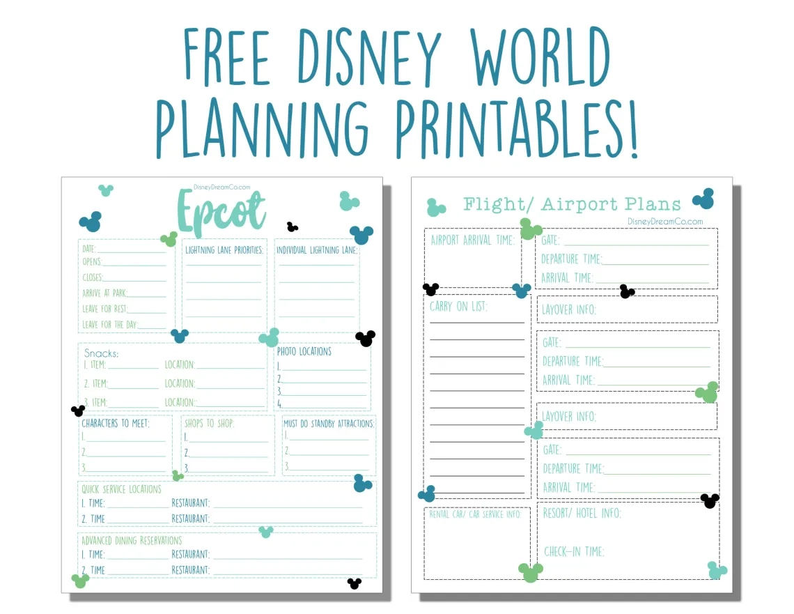 Disney World FREE Planning Printables Disney World Planner Disney Dream Co Disney World FREE Planning Printables Disney World Planner Disney Dream Co