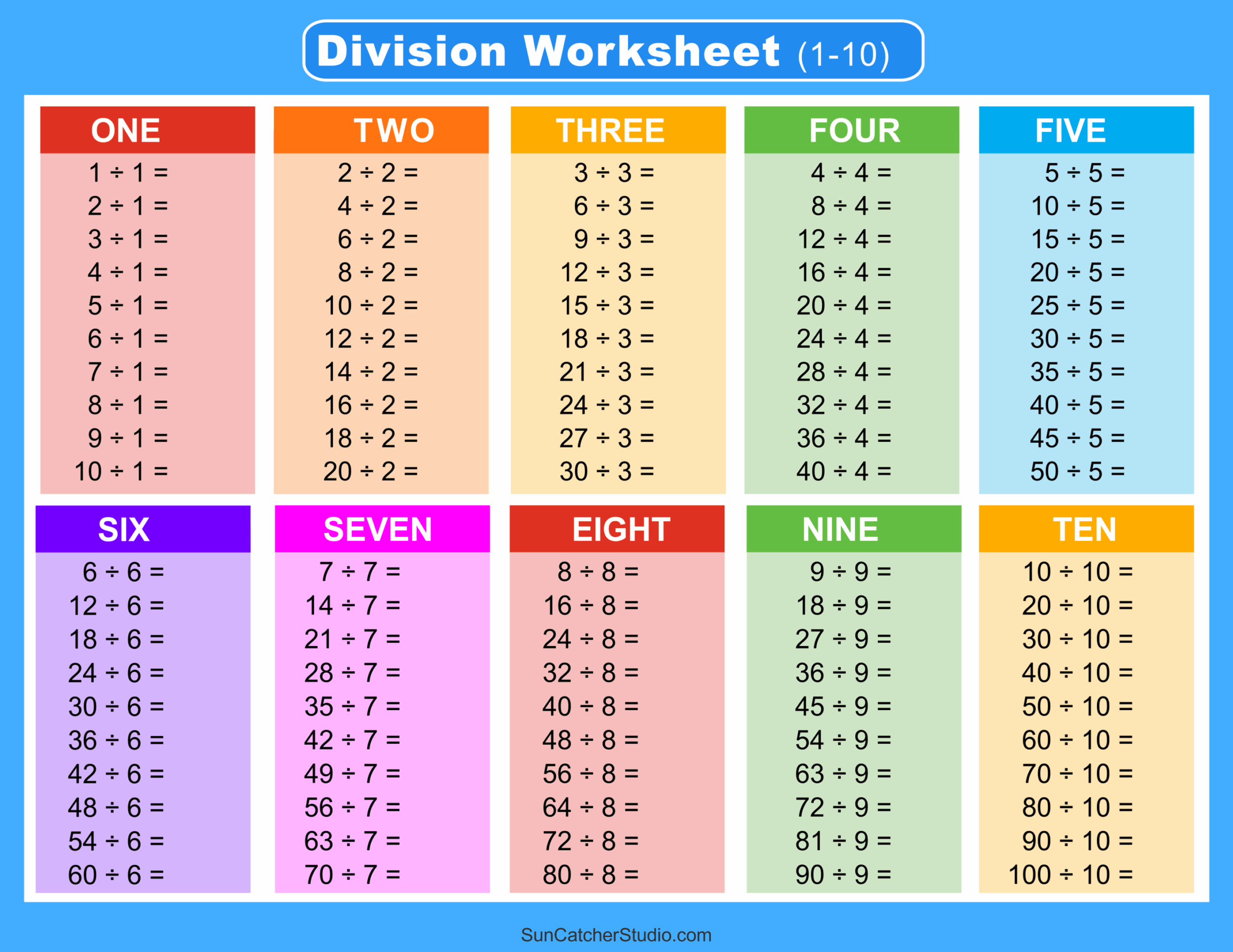 Division Charts And Tables Free Printable PDF Math Worksheets 