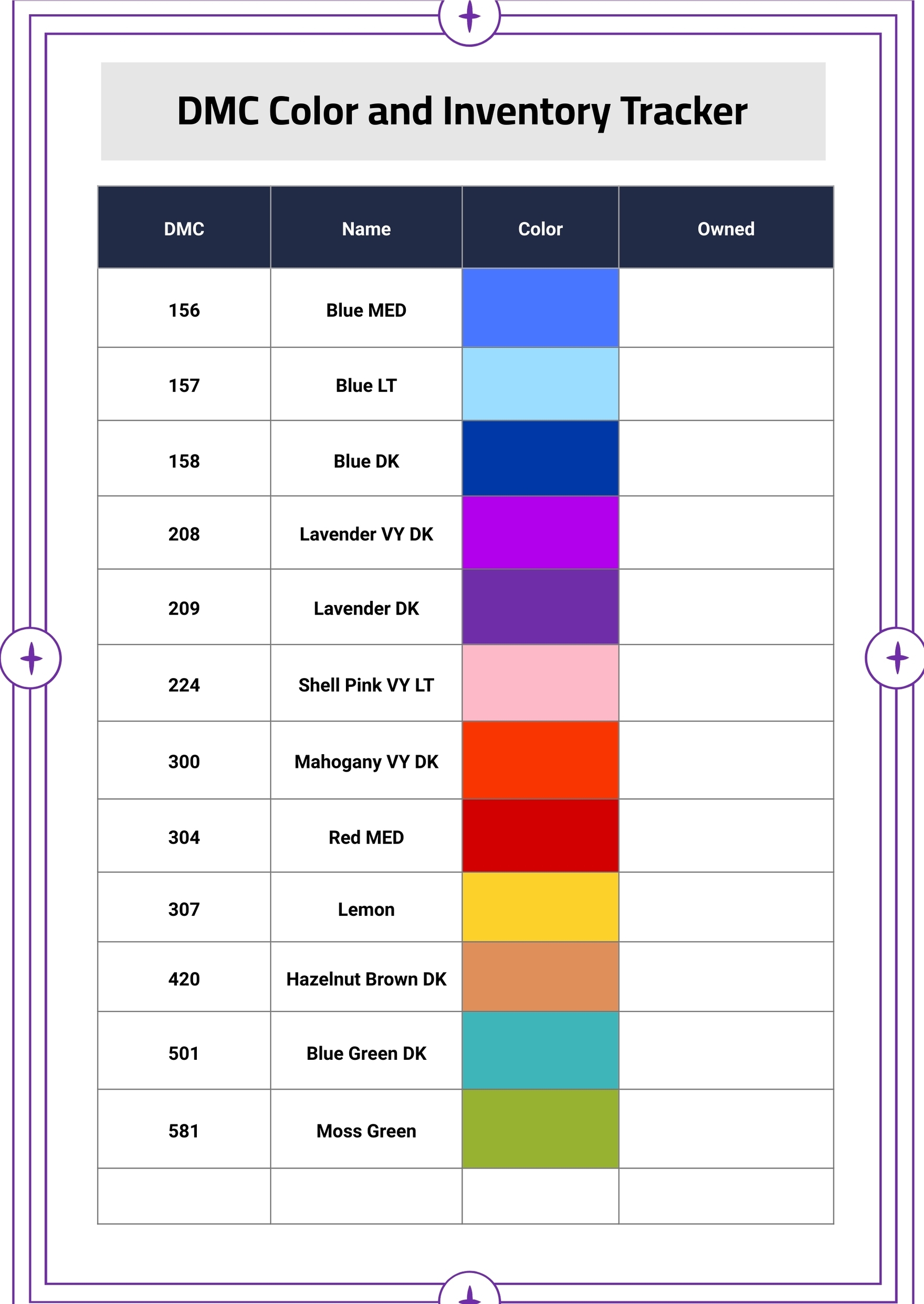 DMC Color Chart And Inventory In Illustrator PDF Download DMC Color Chart And Inventory In Illustrator PDF Download