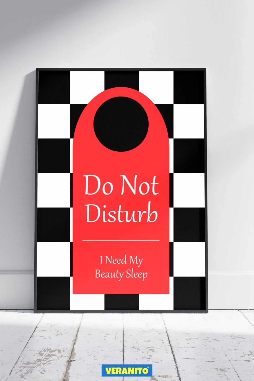 Do Not Disturb Door Hanger Art Print For Bedroom Veranito