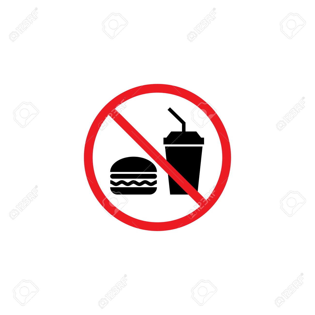 Do Not Eat Or Drink Sign No Eating Or Drinking Symbol Template 