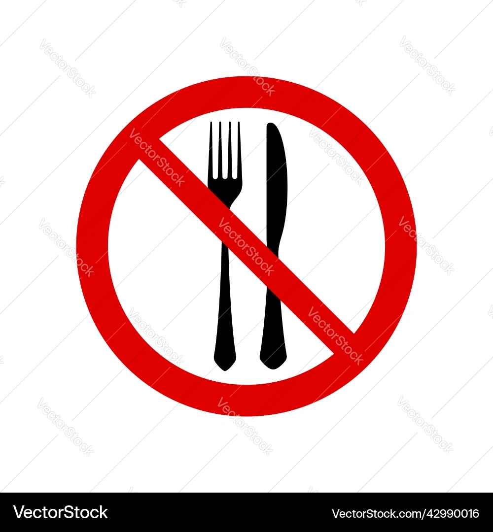 Do Not Eat Prohibition Sign Printable Royalty Free Vector