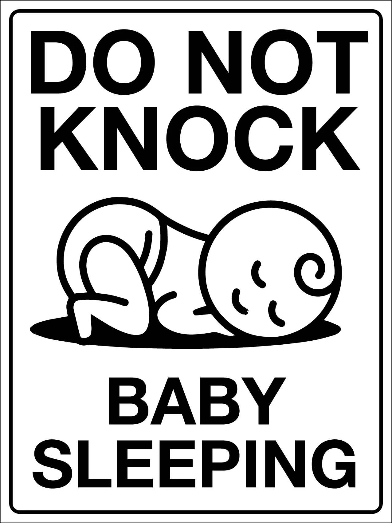 Do Not Knock Baby Sleeping Sign Do Not Knock Baby Sleeping Sign