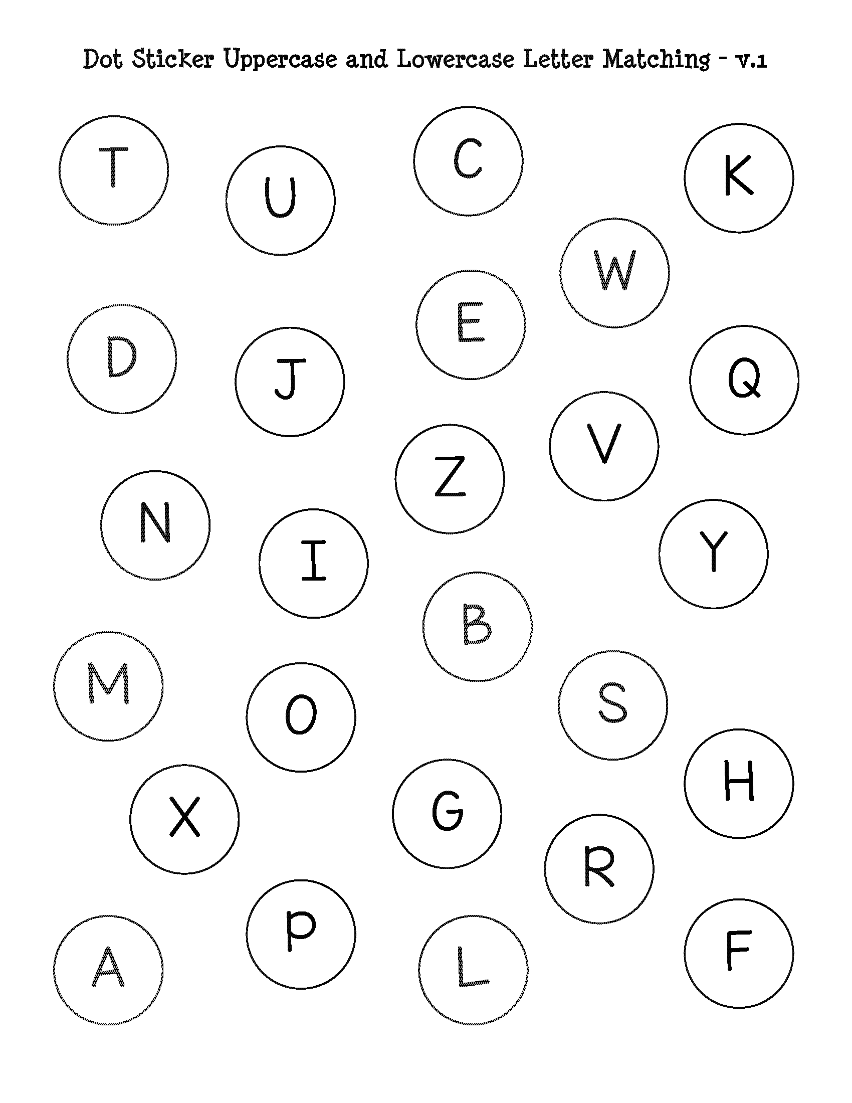 Letter Pattern Matching Printable Sheet