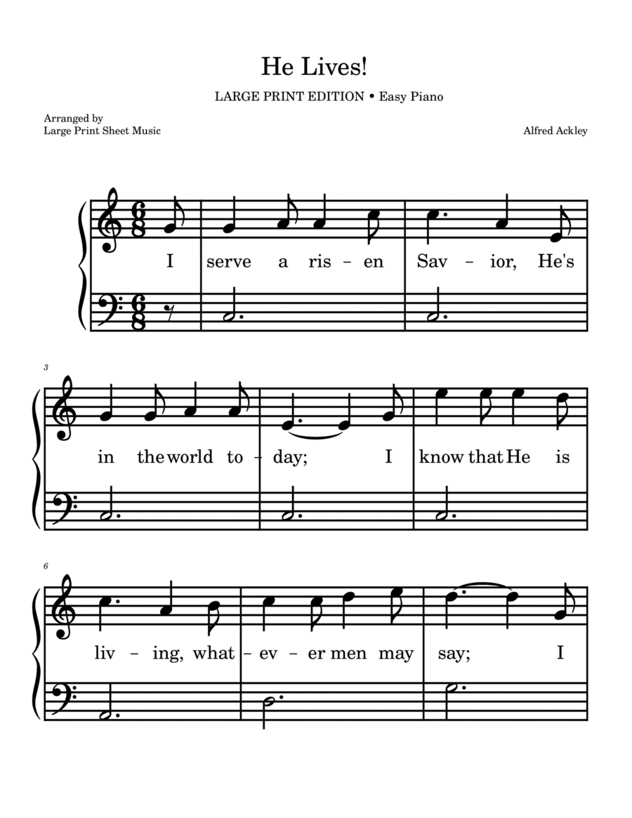 Download Digital Sheet Music Of Easter For Easy Piano