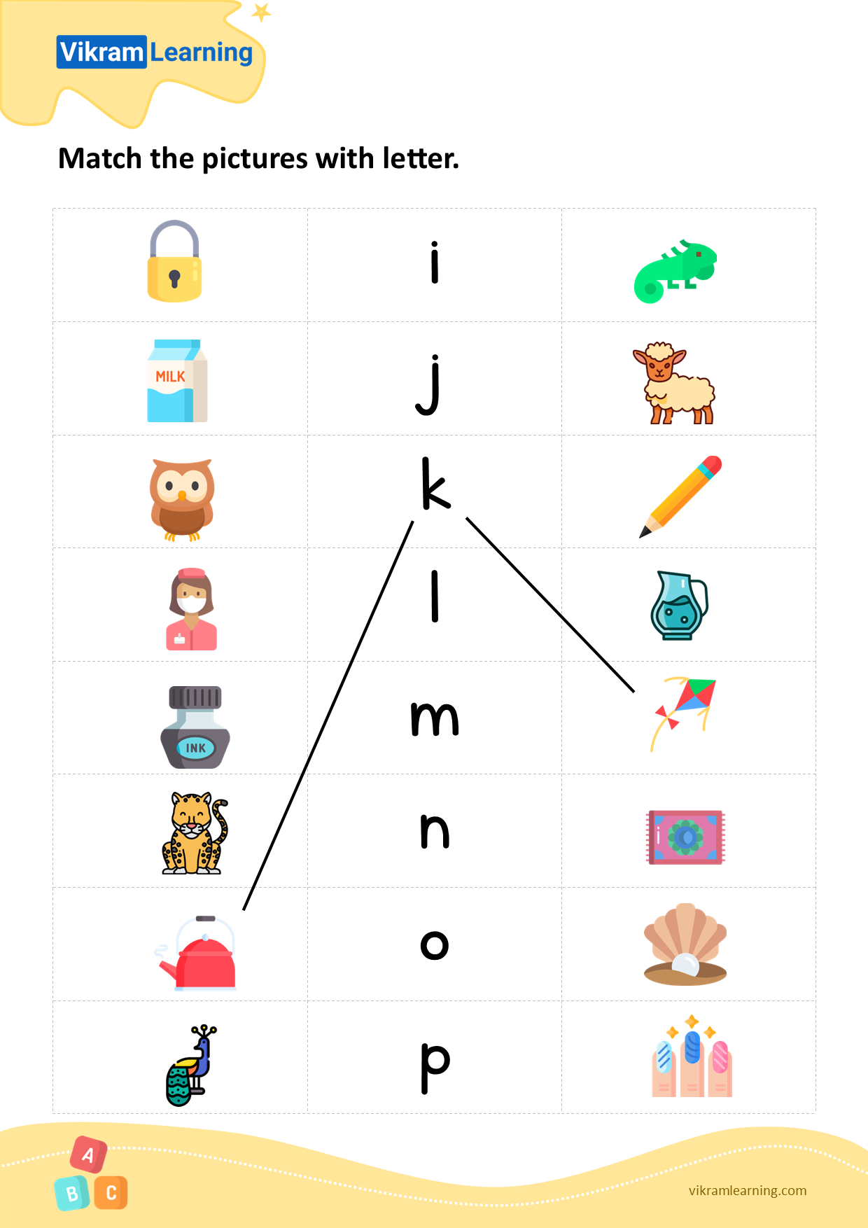 Download Match The Pictures With Letter Pattern 2 Worksheets 