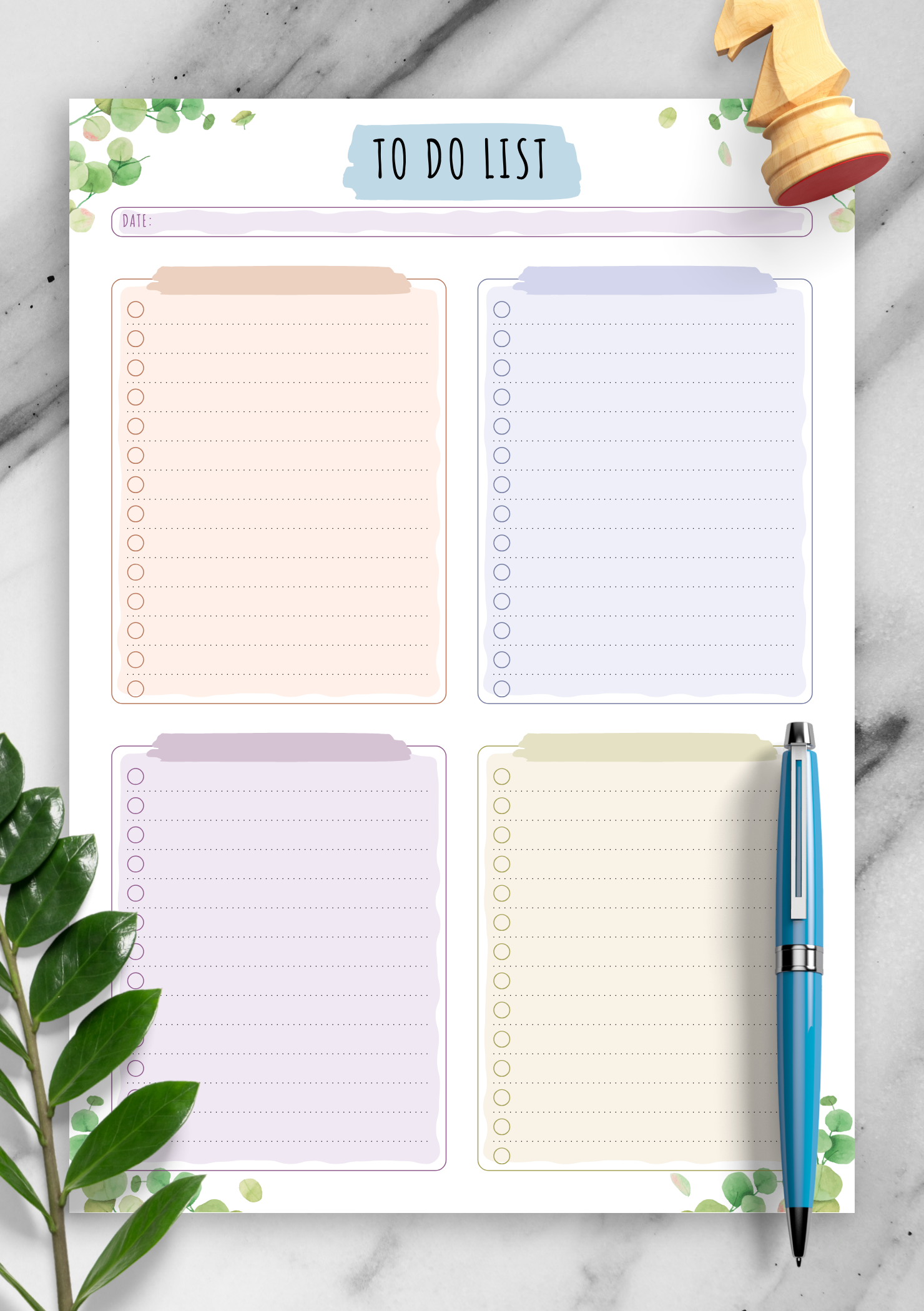 Floral To Do List Printable
