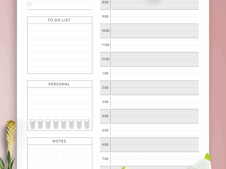 Download Printable Dated Daily Planner Original Style PDF