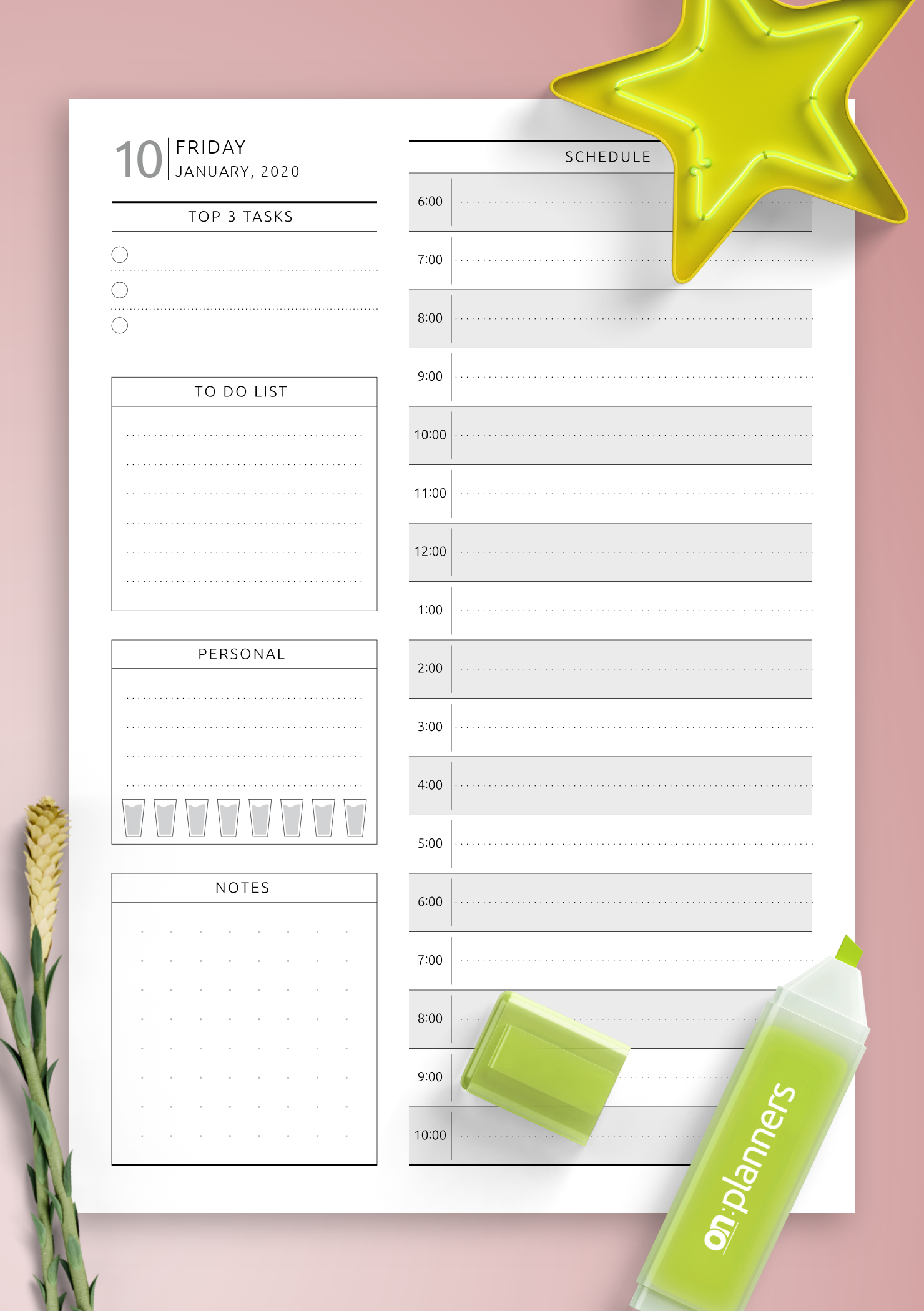 Download Printable Dated Daily Planner Original Style PDF Download Printable Dated Daily Planner Original Style PDF