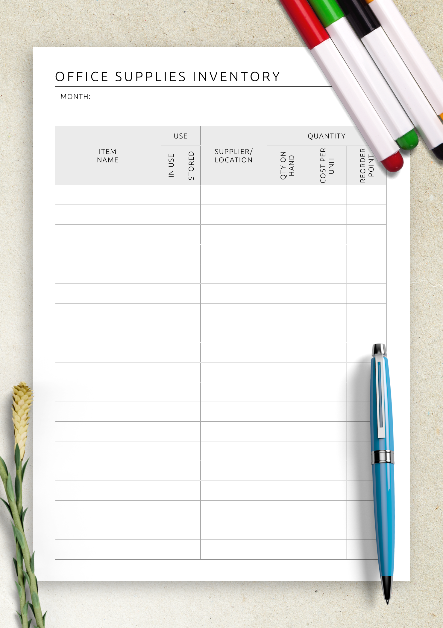 Printable Office Supply Shopping List Printable Office Supply Shopping List