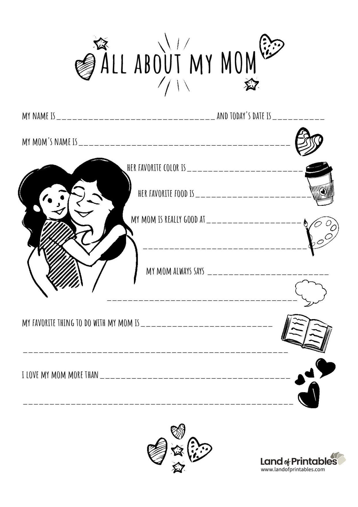 Download Your Free All About My Mom Land Of Printables
