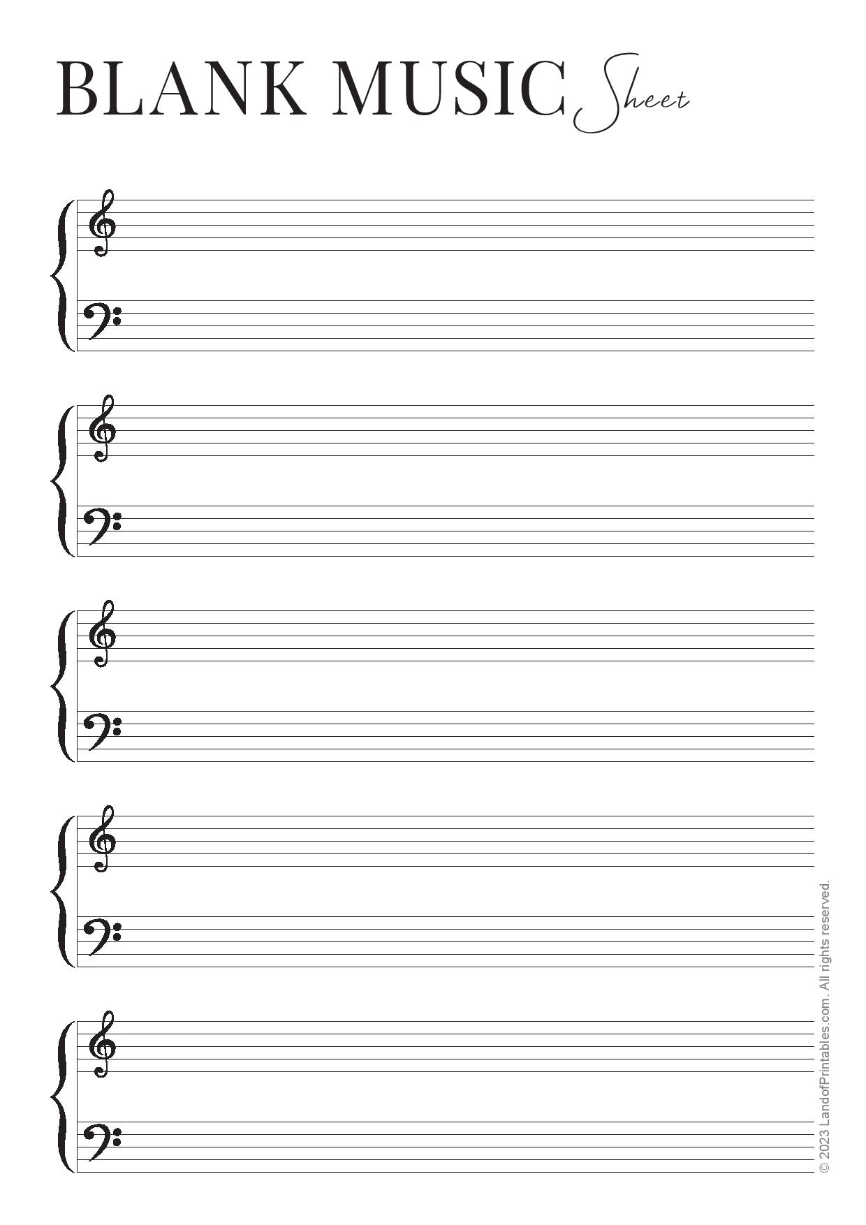Free Printable Music Sheets Free Printable Music Sheets
