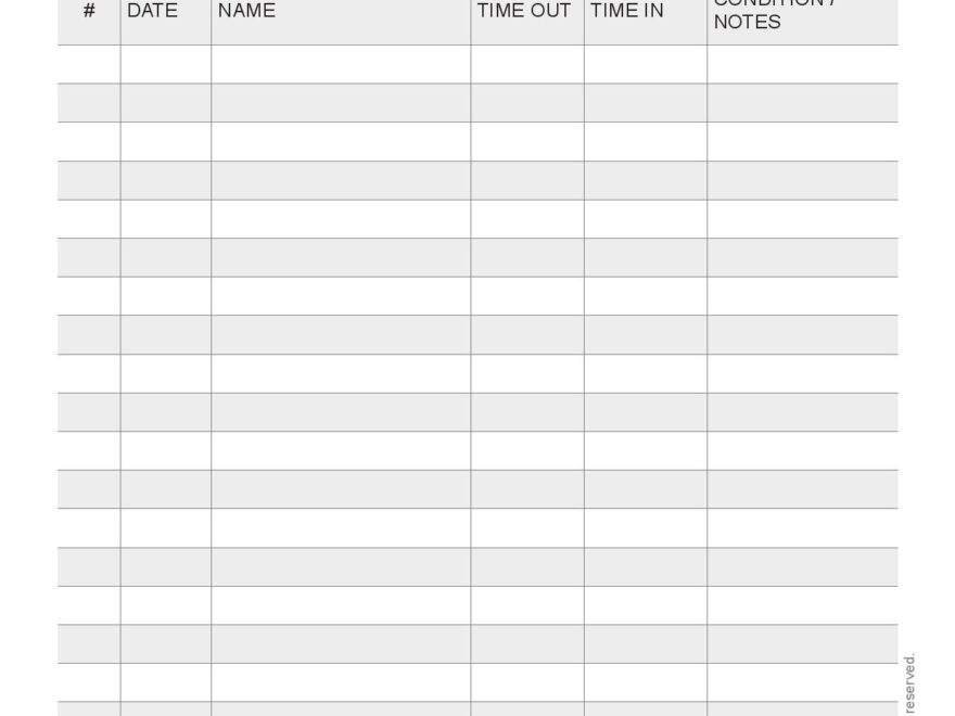 Download Your Free Equipment Sign Out Sheet Land Of Printables