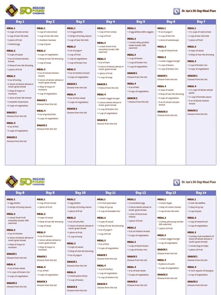 Dr Ian s 30 Day Meal Plan PDF Salad Hamburgers Dr Ian s 30 Day Meal Plan PDF Salad Hamburgers