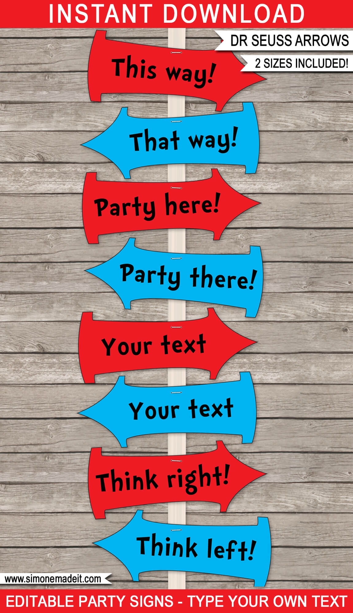 Dr Seuss Party Directional Signs Arrows Dr Seuss Party Directional Signs Arrows