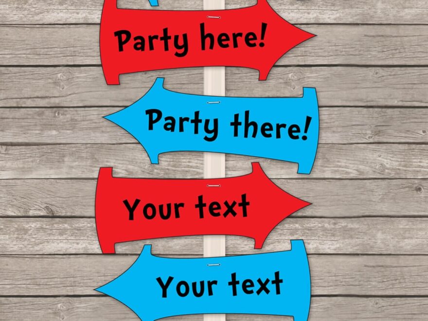 Dr Seuss Party Directional Signs Arrows