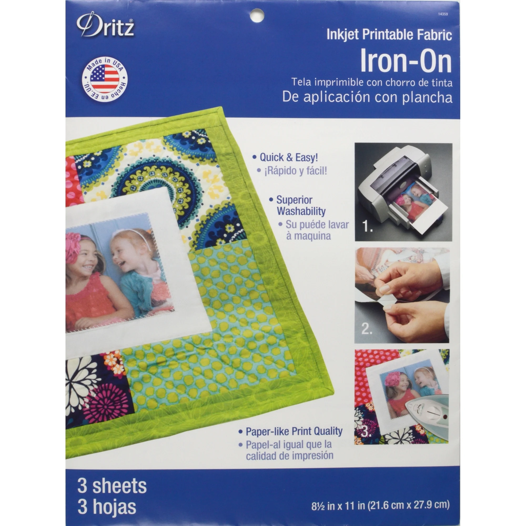 Dritz Inkjet Printable Fabric Iron On Sheets 3 Count Walmart Dritz Inkjet Printable Fabric Iron On Sheets 3 Count Walmart