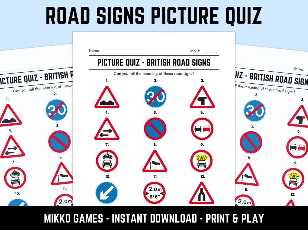 Druckbare Britische Verkehrsschilder Bildquiz Mit Antworten Bildrunde Quizbl tter Pub Quiz Trivia Herunterladbares Tischquiz Fahrquiz