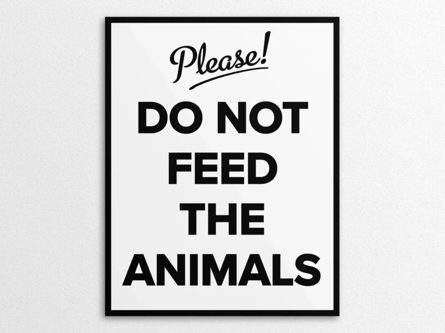 Druckbare Do Not Feed Animals Zeichen US Letter Und A4 Gr en