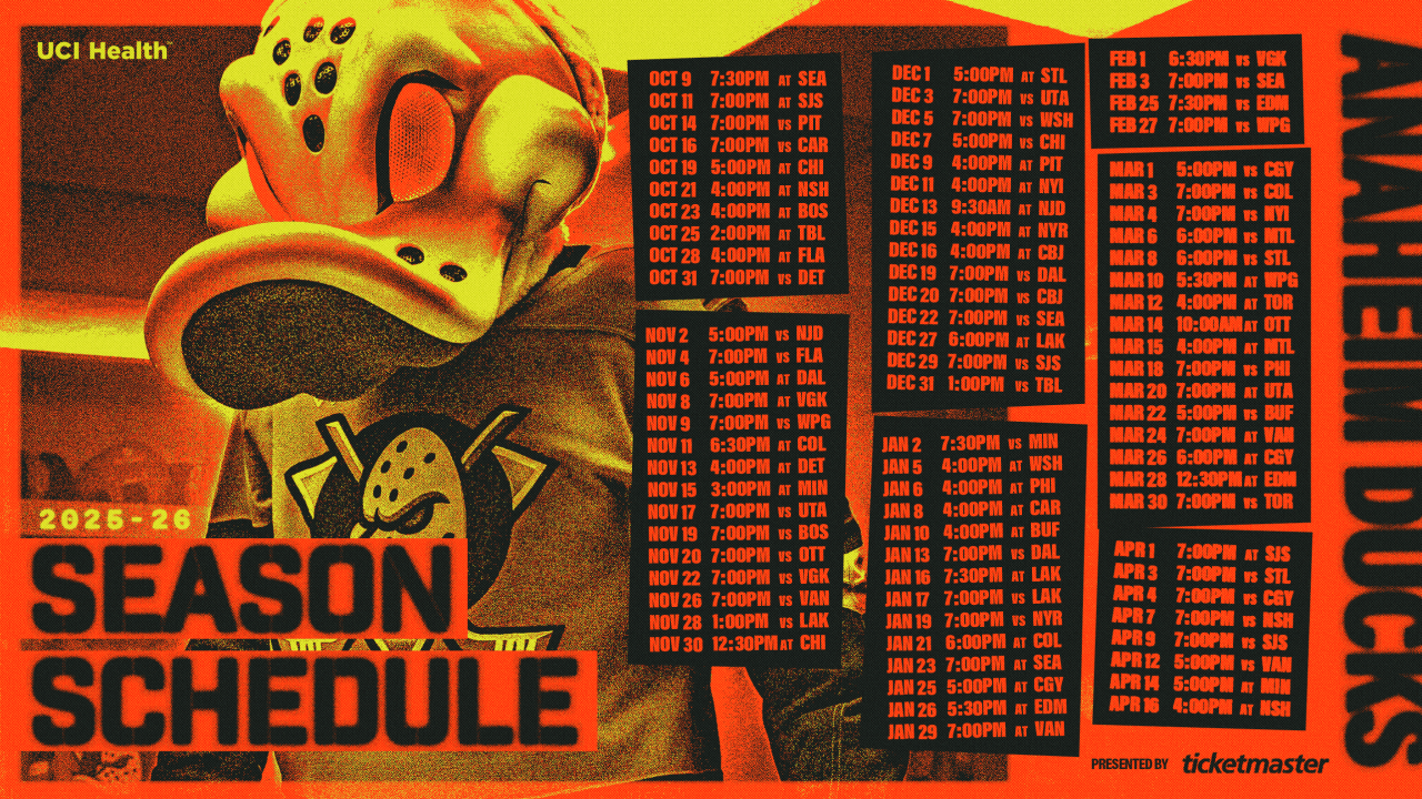Ducks 2025 26 Schedule Announced Anaheim Ducks Ducks 2025 26 Schedule Announced Anaheim Ducks