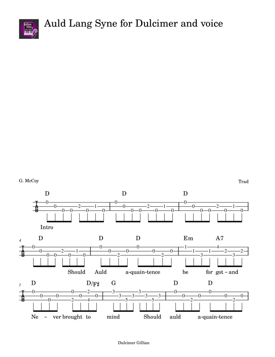 Free Printable Dulcimer Sheet Music