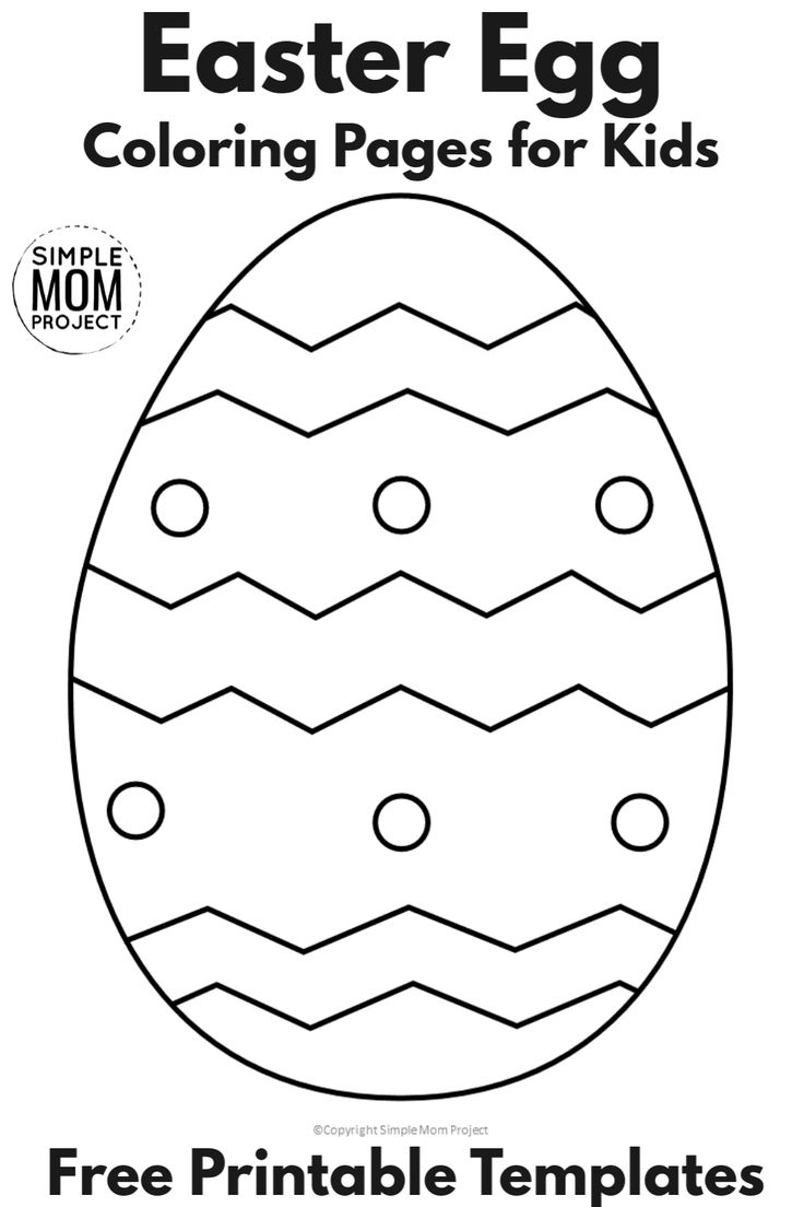 easter egg coloring pages for kids with free printable templates