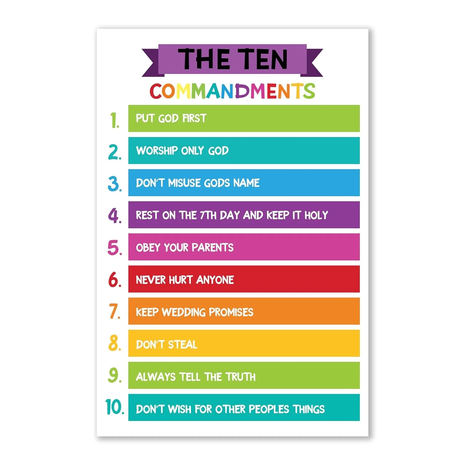 Eastern Print The Ten Commandments Posters Kids Scripture Poster Eastern Print The Ten Commandments Posters Kids Scripture Poster
