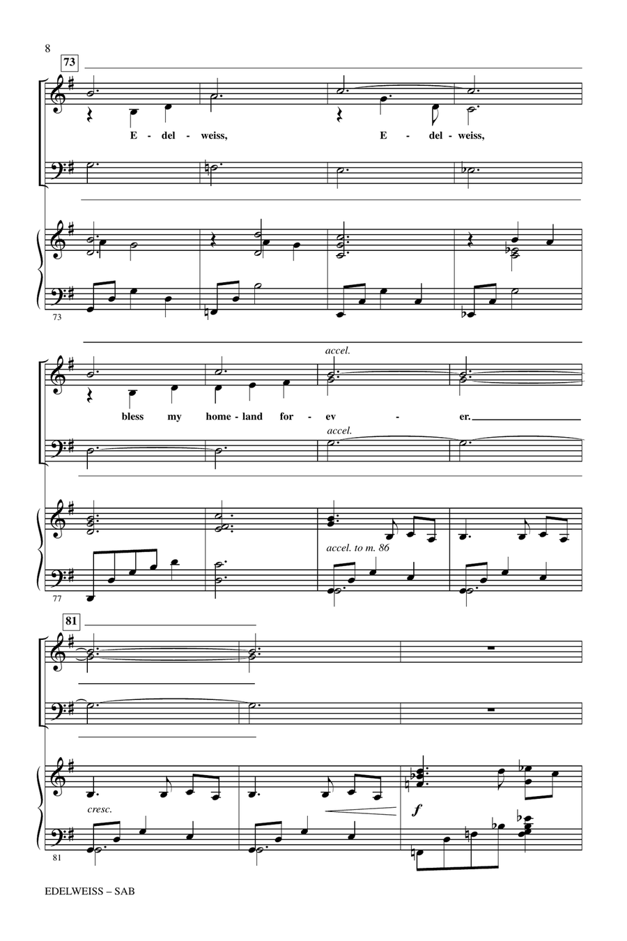 Edelweiss Printable Sheet Music Linda Spevacek