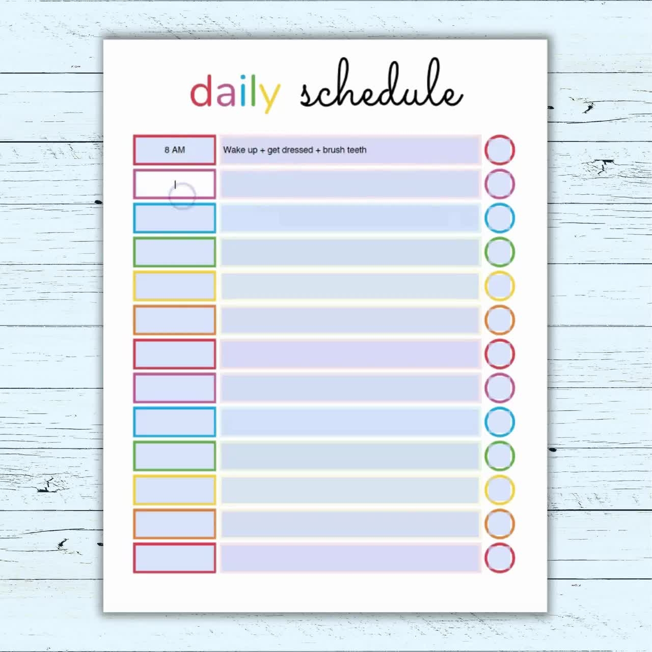 Printable Kids Schedule Template Printable Kids Schedule Template