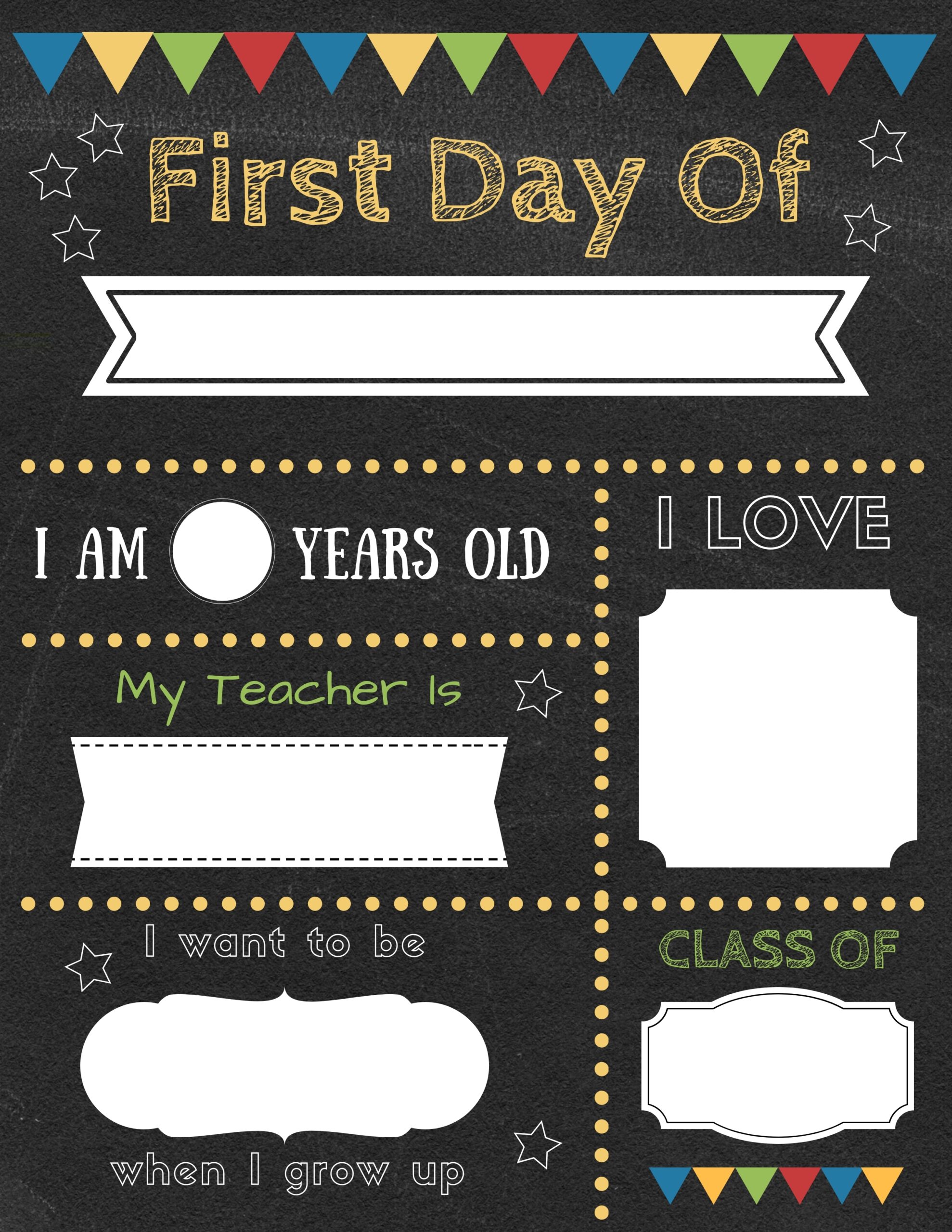 Printable 1st Day Of School Sign Printable 1st Day Of School Sign